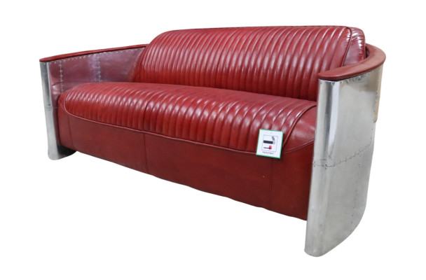 Ādas dīvāns Polstercouch alumīnija trīskāršs vintage dīvāns luksusa mēbeles jauns
