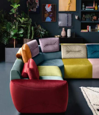 Stūra dīvāns Tekstils Stūra Dzīvojamā zona Dizains Stūra dīvāns Dīvāns gulta Sofa Itālija Alfitalia