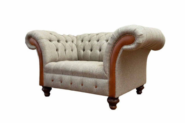 Chesterfield dīvāns Ar polsterīšu Sedītvieta 1,5-vietīgi dīvāni Klasiski Vienvietīgi Pelēki Jauni