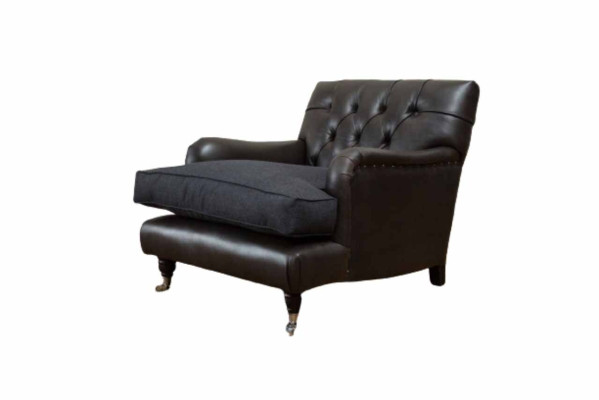 Chesterfield dizaina krēsla dīvāns polster, luksusa dīvāns 1 sēdeklis āda