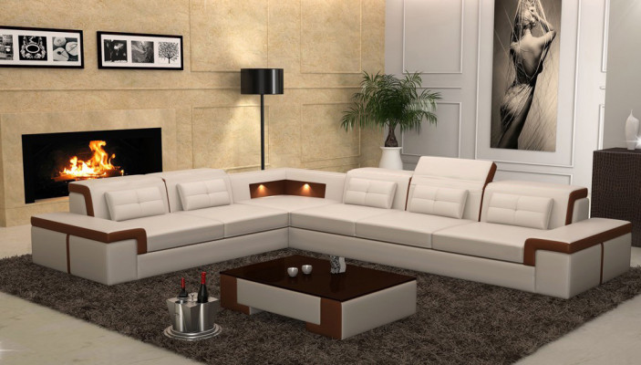 Dīvāns Stūra dīvāns Polster Wohnzimmer dizains Stūra dīvāns LForm Wohnlandschaft USB + LED
