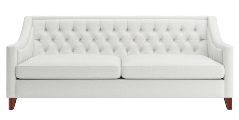Baltā trīsvietīgā Chesterfield mūsdienīgā dizaina auduma dīvāns jauns oriģināls mēbeles
