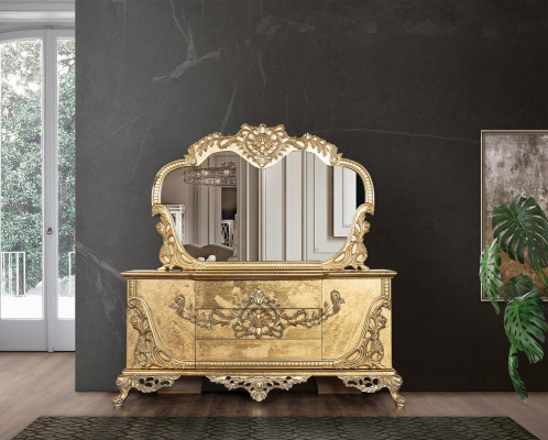 Sērkociņi Spoguļu komplekts Kommodes koka grupas Sideboard mēbeles baroks