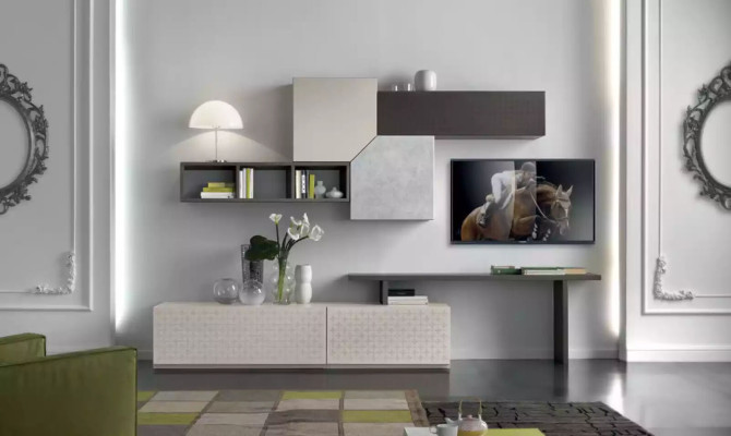 TV skapis Itāļu mēbeles Dzīvojamā istaba Luksusa galds Sienas mēbeles Koks