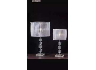 Luksusa baltā galdlampa ar kristāla lustru Klasiskais stils Jauns