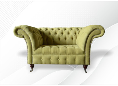 Chesterfield dīvāns ar polsterējumu 1,5 vietas klasiskais viensēta dīvāns.