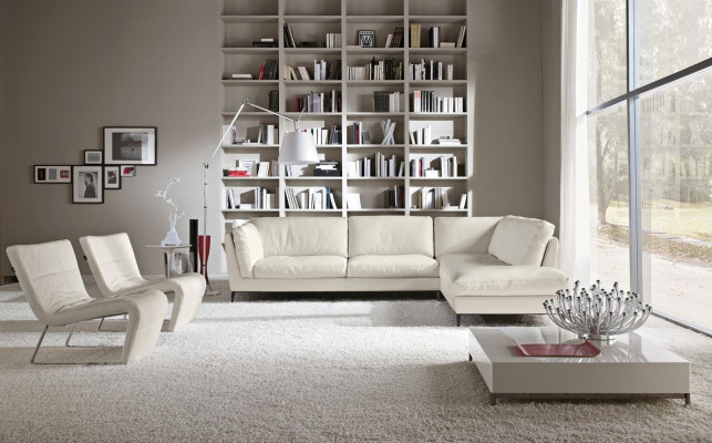 Prianera Couch Stūra dīvāns Dzīvojamā istaba Dizains Āda Moderns L-forma
