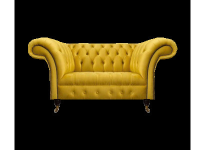 Chesterfield dzeltenā dīvāna dzīvojamā istaba mīksto mēbeļu dizainera divvietīgais dīvāns.