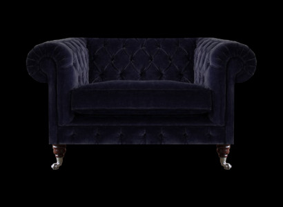 Tumši zilais “Chesterfield” krēsls Dizainera vienpersona mēbele istabas sēdekļa soprans.