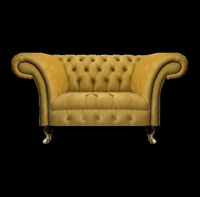 Chesterfield dizainera divvietīga dīvāna dīvāns viesistabai luksusa dzeltenā mīkstā dīvāna.