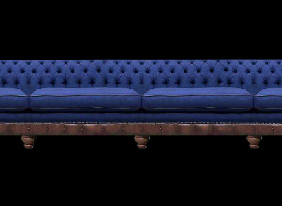 Zils "Chesterfield" dzīvojamā istaba četrato saišķu dīvāns Ekskluzīvi apjomgaldi.