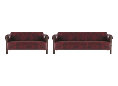 Sēdsofa Ledesofas 3-vietīgs 2-vietīgs Bordeaux Moderns stils āda koks komplekts