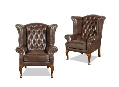Chesterfield austiņkrēsls Queen krēsls Vecmodīgs izskats Dīvāns Polster TV Jauns Mēbeles
